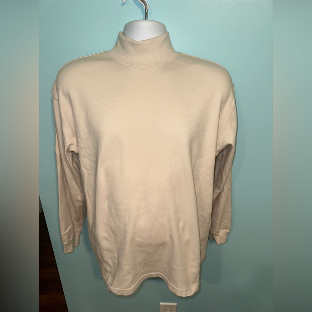 Men’s Turtleneck White Medium Apparel Zone cotton